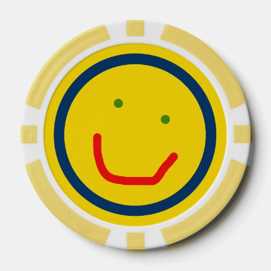 Zachte Sun Happy Face Poker Chips (Voorkant)