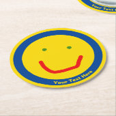 Zachte Sun Happy Face Ronde Kartonnen Onderzetter (Gebogen)