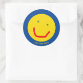 Zachte Sun Happy Face Ronde Sticker (Tas)