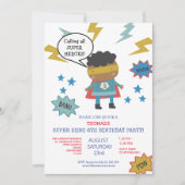 Zachte superheld thema kinderfeest uitnodiging (Voorkant)