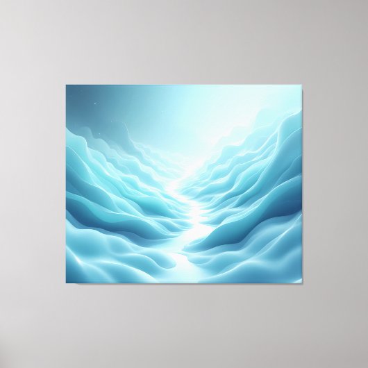 Zachte Surrealistische Aqua Droomlandschap Abstrac Canvas Afdruk (Voorkant)