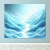 Zachte Surrealistische Aqua Droomlandschap Abstrac Canvas Afdruk (Insitu (Houten vloer))