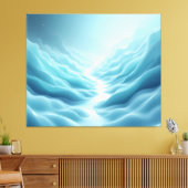Zachte Surrealistische Aqua Droomlandschap Abstrac Canvas Afdruk (Insitu (Woonkamer))