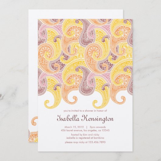 Zachte Swirls Baby shower Uitnodiging (Voorkant / Achterkant)