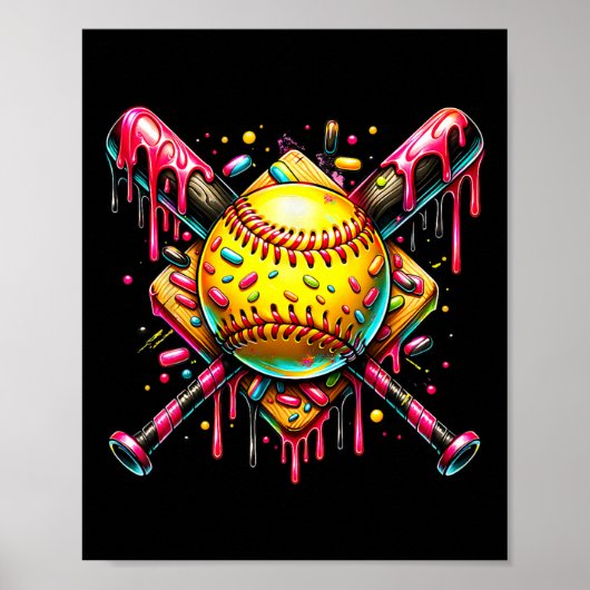 Zachte T-ijs dat druipt van de spikkels  Poster (Voorkant)