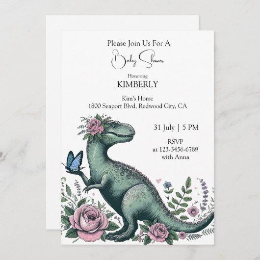 Zachte T-Rex in bloei Kaart (Voorkant / Achterkant)