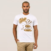Zachte T-Shirt met Creatieve Coffee Spreuk (Voorkant volledig)