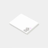 Zachte tabby kat en hart op witte Post-it Notities Post-it® Notes (Schuin)