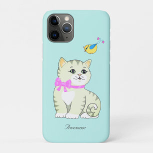 Zachte Tabby Poes op Lichtblauw Case-Mate iPhone Case