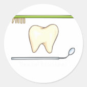 Zachte tandspiegel ronde sticker (Voorkant)