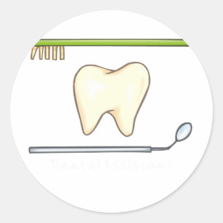 Zachte tandspiegel ronde sticker