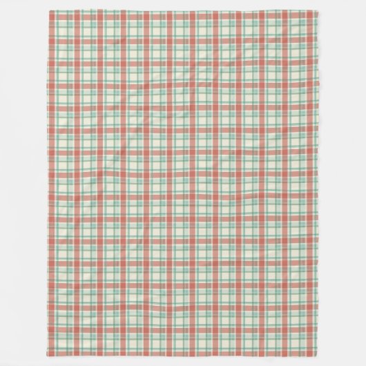 Zachte Tartan Deken in Pastel Christmas Hues (Voorkant)