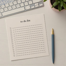 Zachte Taupe Takenlijst Minimalistisch Leraar Eenv Notitieblok