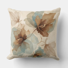 Zachte Teal Blauwe Bruine Tannine Rustieke Waterve Kussen