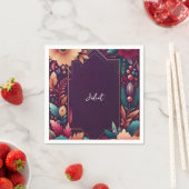 Zachte Teal Herfst Krachtige Juweeltoon Bruidsdouc Servet (Insitu)