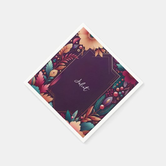 Zachte Teal Herfst Krachtige Juweeltoon Bruidsdouc Servet (Hoek)