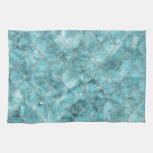 Zachte Teal Zeemeermin Print Theedoek