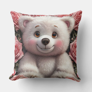 🧸🌸 Zachte Teddybeer Bloem Liefde Cadeau ✨ Kussen