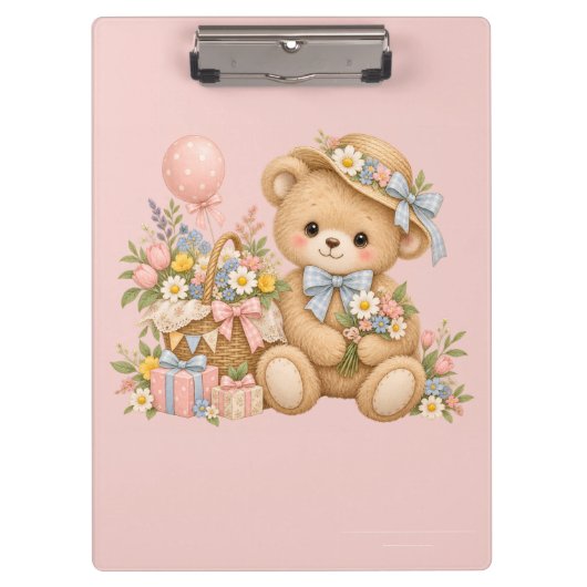 Zachte Teddybeer Feest Design Klembord (Voorkant)