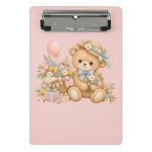 Zachte Teddybeer Feestelijke Ontwerp Mini Klembord (Voorkant)