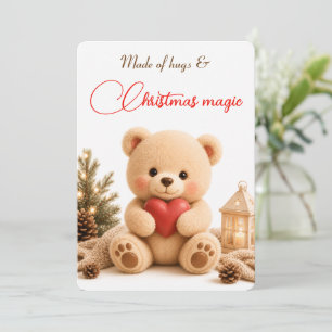 Zachte Teddybeer Kerstkaart Kaart
