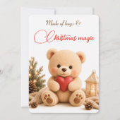 Zachte Teddybeer Kerstkaart Kaart (Voorkant)