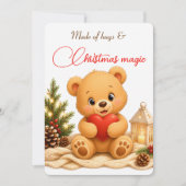 Zachte Teddybeer Kerstkaart Kaart (Voorkant)