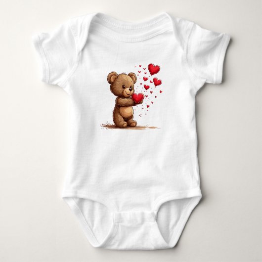 🧸❤️ Zachte teddybeer liefde baby cadeau ✨ Romper (Voorkant)