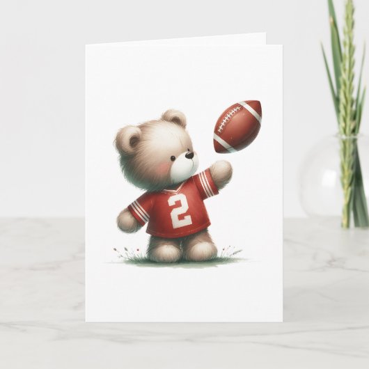Zachte teddybeer voetbalspeler blanco wenskaart kaart (Voorkant)