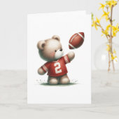 Zachte teddybeer voetbalspeler blanco wenskaart kaart (Gele Bloem)