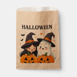 Zachte Tekenfilm Heks en Geest Halloween Favoriete Bedankzakje