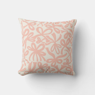 Zachte Terracotta Coquette linten en strikken Kussen
