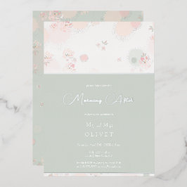 Zachte Theerozen Ochtend Erna Folie Uitnodiging