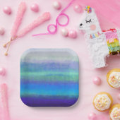 Zachte tinten blauw en groen papieren bordje (Feest)