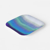 Zachte tinten blauw en groen papieren bordje (Gebogen)