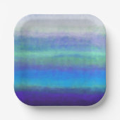 Zachte tinten blauw en groen papieren bordje (Voorkant)