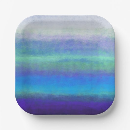 Zachte tinten blauw en groen papieren bordje (Voorkant)