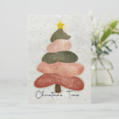 Zachte Tinten – Elegant Festief Ontwerp  Feestdagenkaart (Staand voorkant)