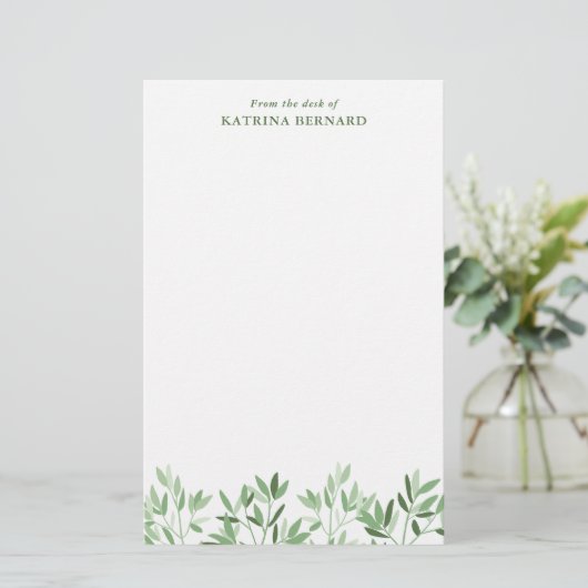 Zachte tinten groen groen van het bureau van briefpapier (Staand voorkant)