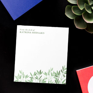 Zachte tinten groen groen van het bureau van notitieblok