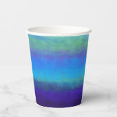 Zachte tinten van blauwe en groene papierbekertjes papieren bekers (Achterkant)