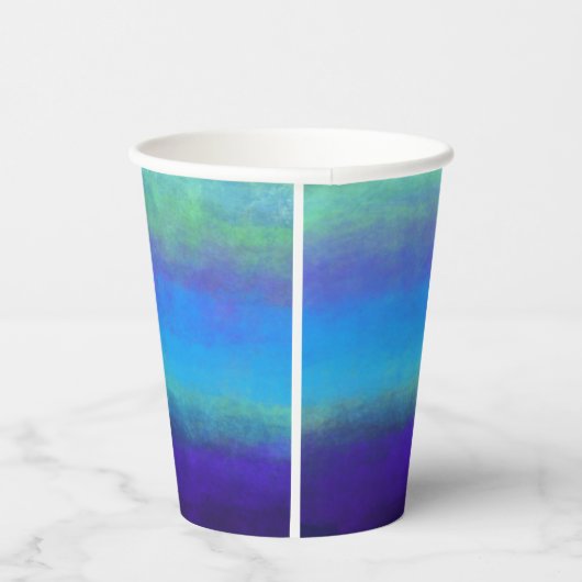 Zachte tinten van blauwe en groene papierbekertjes papieren bekers (Rechts)