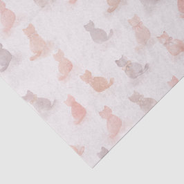 Zachte tissuepapier met katten in pastelkleuren
