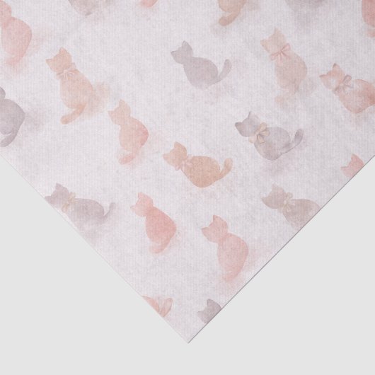 Zachte tissuepapier met katten in pastelkleuren (Detail)