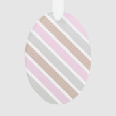 Zachte tonen van roze monogrammed diagonale strepe ornament (achterkant)