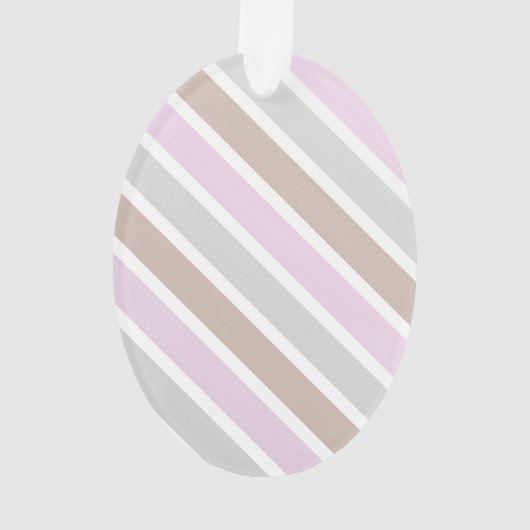 Zachte tonen van roze monogrammed diagonale strepe ornament (achterkant)