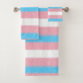 Zachte Transgender Pride Flag Kleuren Stripes Bad Handdoek (Insitu)