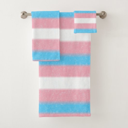 Zachte Transgender Pride Flag Kleuren Stripes Bad Handdoek (Insitu)