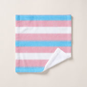 Zachte Transgender Pride Flag Kleuren Stripes Bad Handdoek (Wasdoekje)