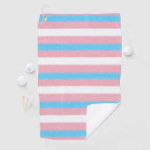 Zachte Transgender Pride Flag Kleuren Stripes Golfhanddoek (Insitu)